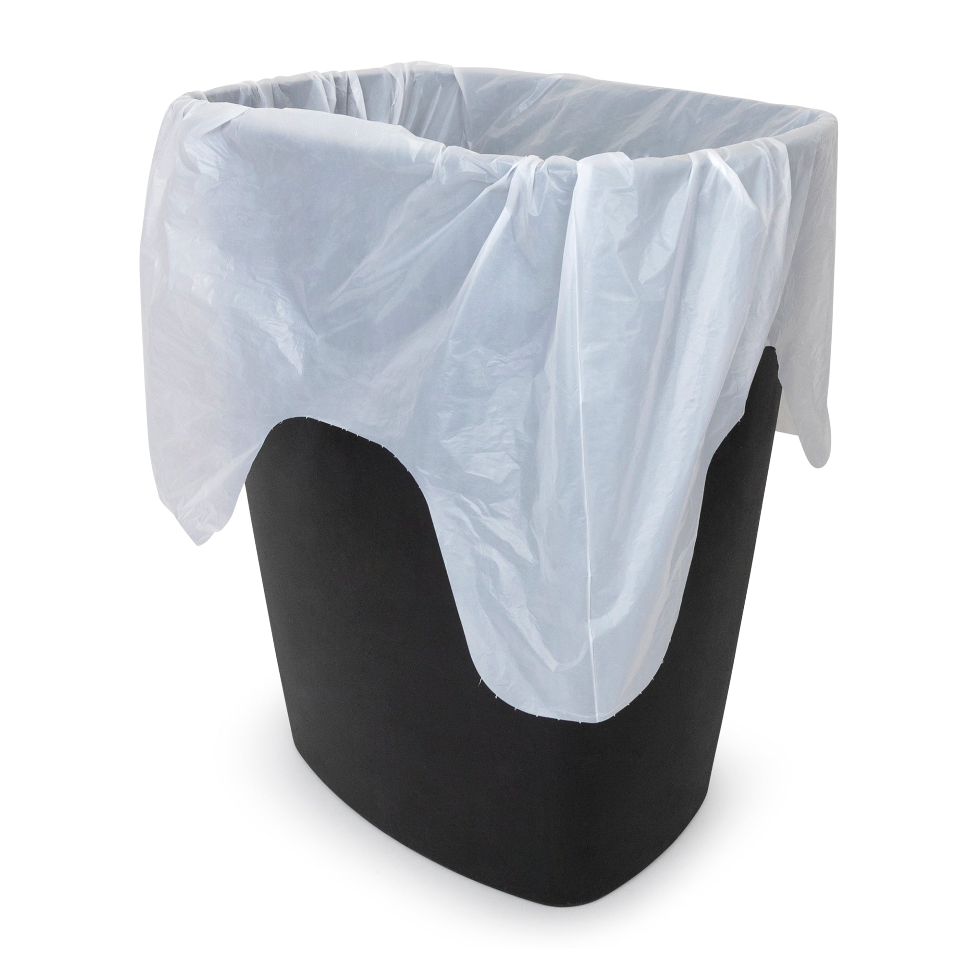 Plasticplace 17 in. x 20 in. 6 Gal. White Drawstring Bags, 0.7 mil