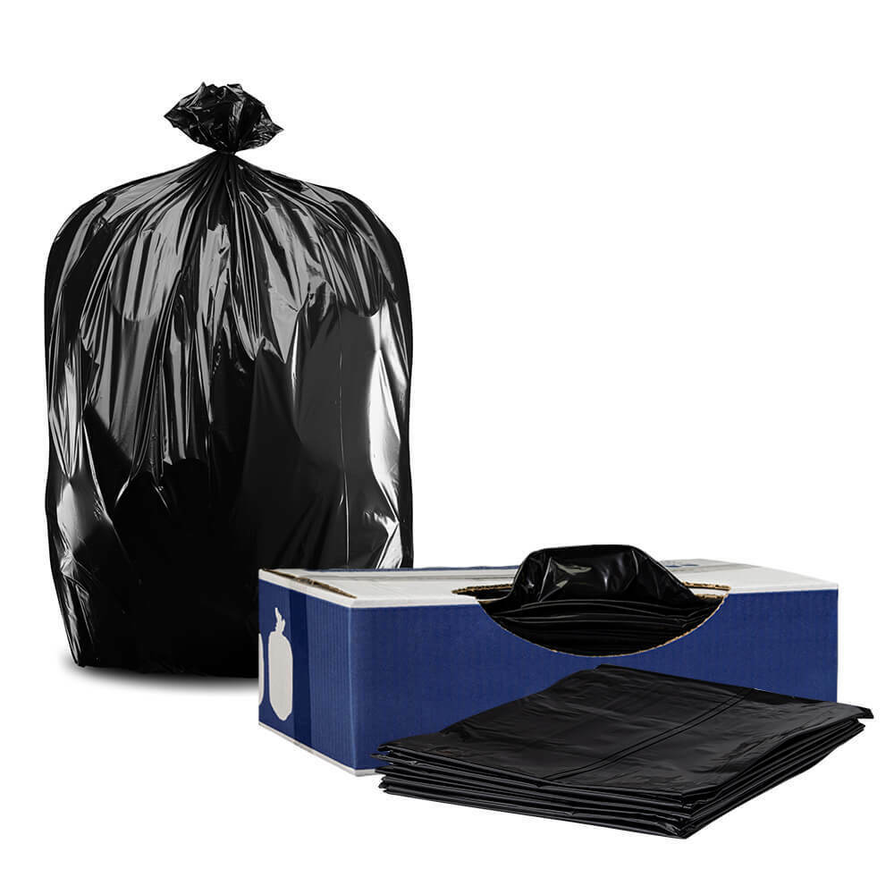 95-96 Gallon Trash Bags (50/Bags W/Ties, Wholesale) Large Black Heavy Duty  Can L