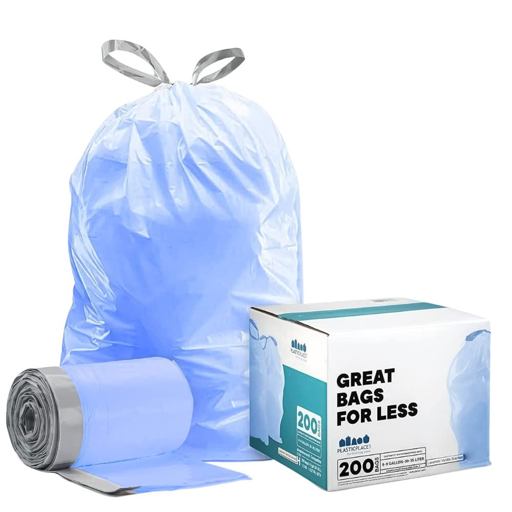 Plasticplace 55 Gallon Recycling Trash Bags, 1.2 Mil, Blue Garbage