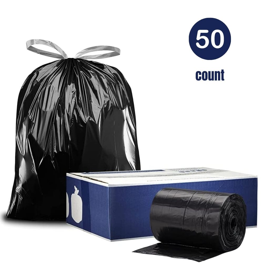 Plasticplace 13-Gallons White Plastic Kitchen Drawstring Trash Bag  (100-Count) in the Trash Bags department at