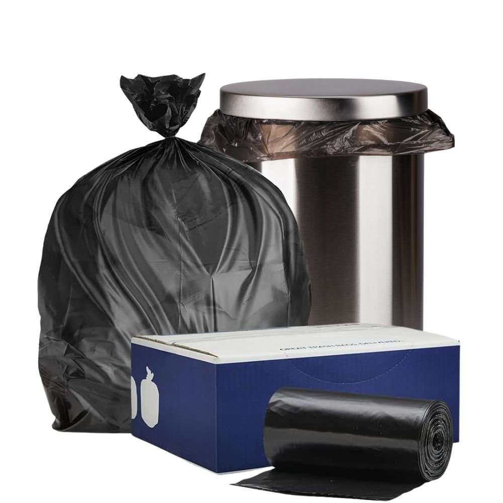 12-16 Gallon Clear Trash Bags 24x33 6 Micron 1000 Bags