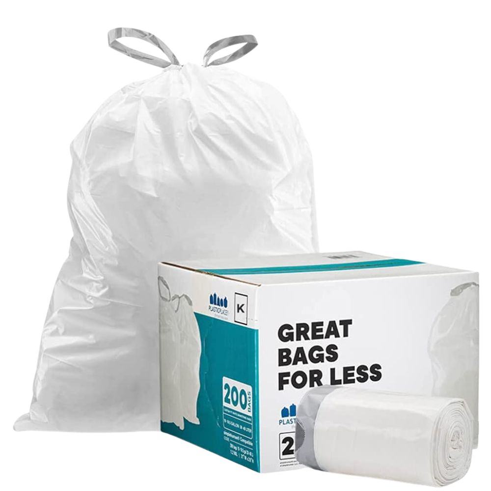  Code K (50 Count) 9-12 Gallon Heavy Duty Drawstring Plastic Trash  Bags Compatible with Code K, 1.2 Mil