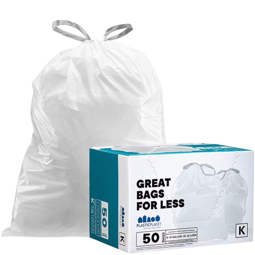 Plasticplace 40-45 Gallon Trash Bags, 100 Count, Black