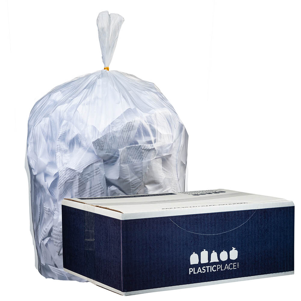 Plasticplace 65 Gal. Clear Trash Bags, 1.5 mil, 50 in. x 48 in