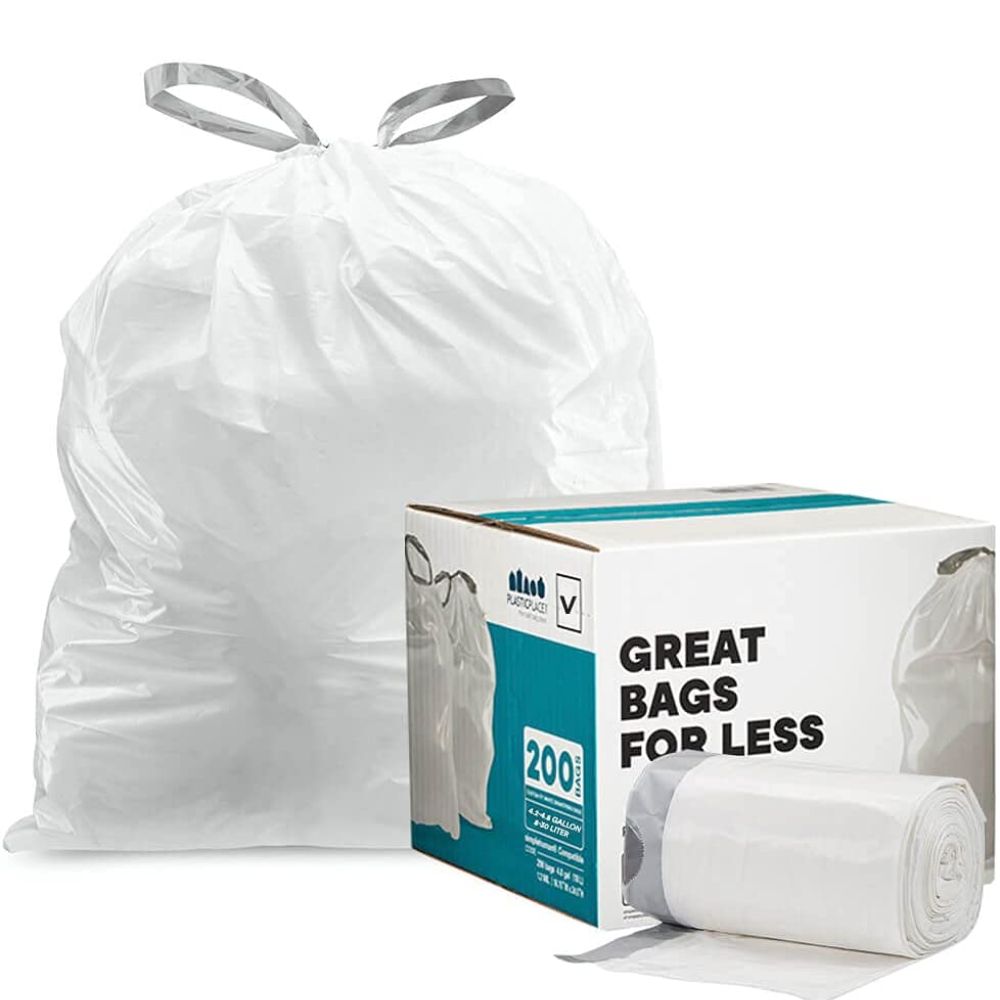 Teivio 8 Gallon 40 Counts Strong Drawstring Trash Bags Garbage