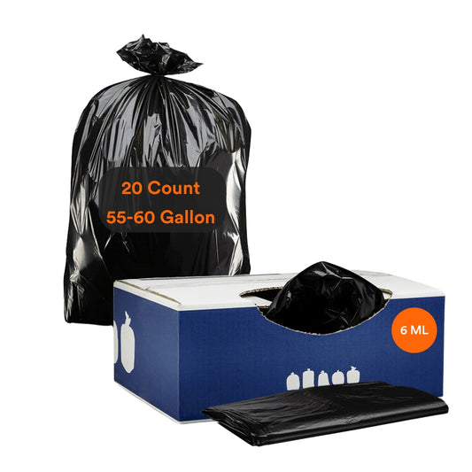 55-60 Gallon Contractor Bags - 6.0 Mil - 20/Case