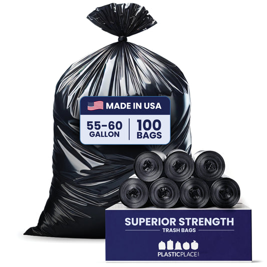 55-60 Gallon Trash Bags - 1.0 Mil - 100/Case