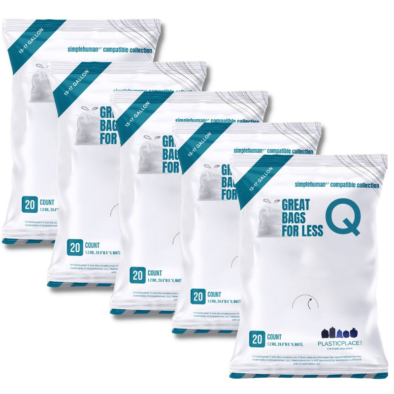 Sample of - 13-17 Gallon Simplehuman Compatible Trash Bags Code Q