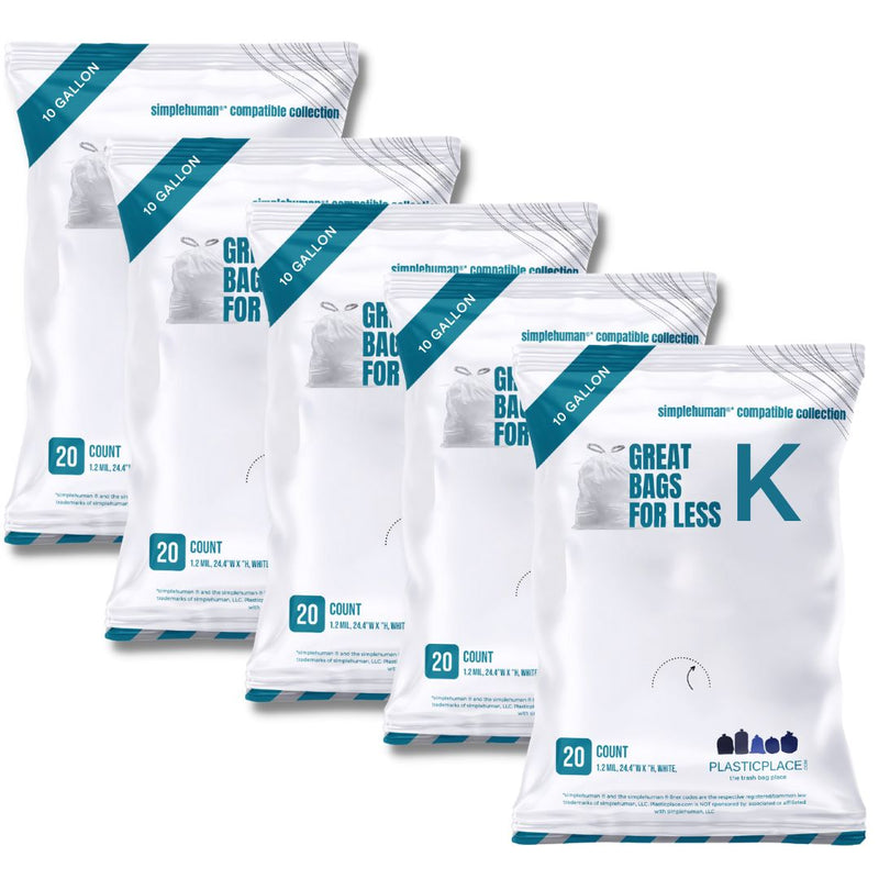 Sample of - 10 Gallon Simplehuman®* Compatible Trash Bags Code K