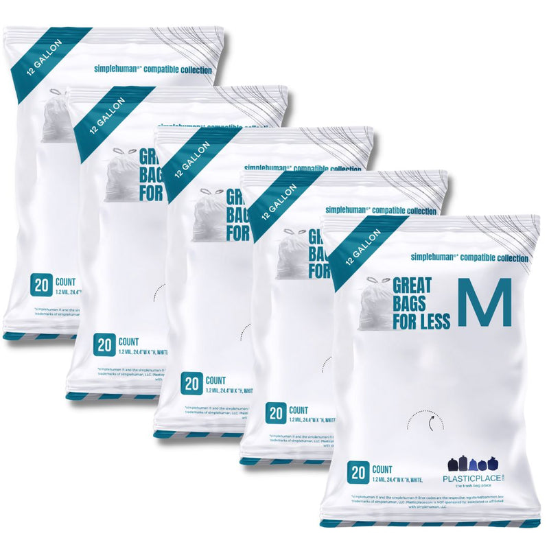 Sample of - 12 Gallon Simplehuman Compatible Trash Bags Code M