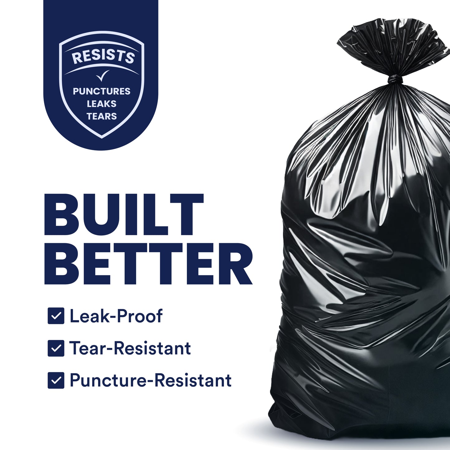 55 Gallon Rubbermaid Compatible Trash Bags - 1.5 Mil - 100/Case