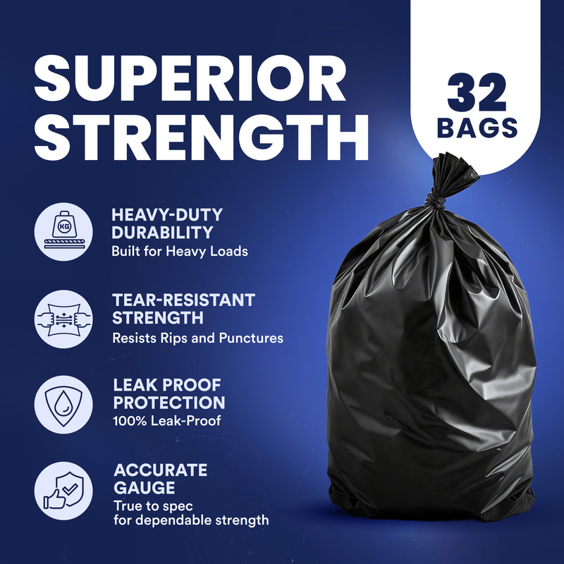 55-60 Gallon Contractor Bags - 4.0 Mil - 32/Case