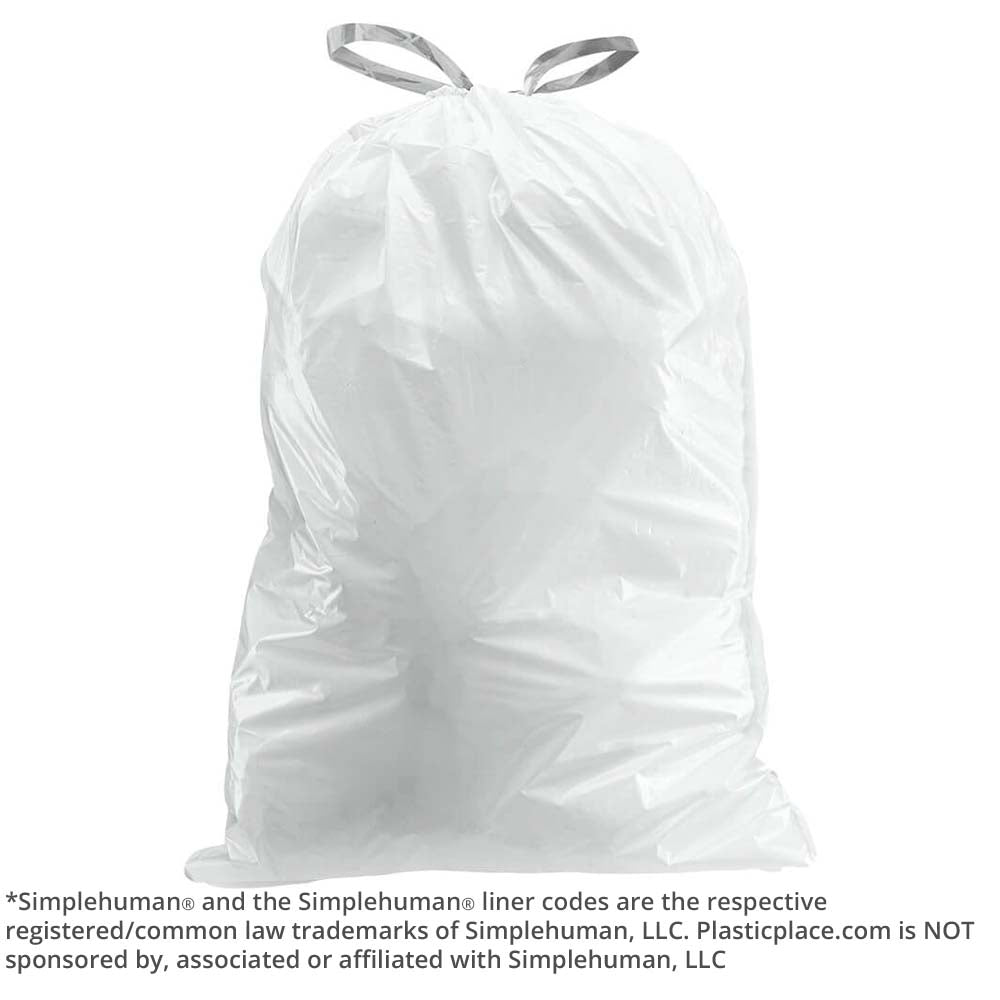 10 Gallon SimplehumanÂ®* Compatible Trash Bags Code K - Plasticplace