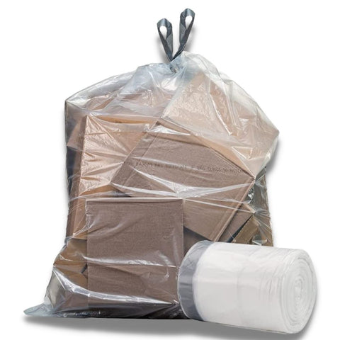 13 Gallon Extra Tall Clear Drawstring Bags - 1.0 Mil - 200/Case